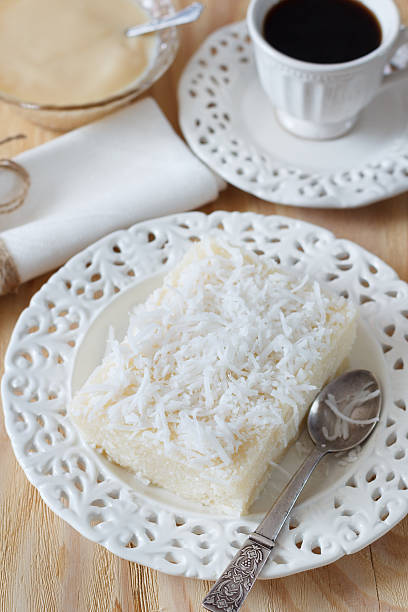 istock sweet couscous (tapioca) pudding (cuscuz doce) with coconut, coffee 469473596