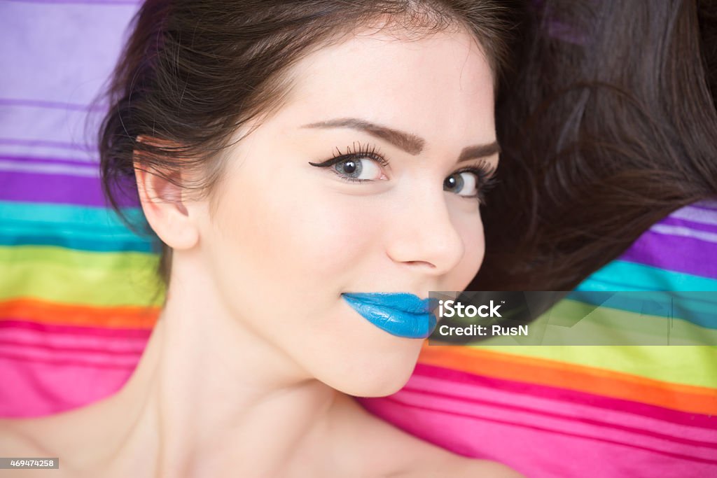 smiling woman portrait of young smiling woman Adult Stock Photo