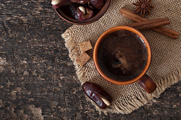 Aromatic coffee and eastern dates