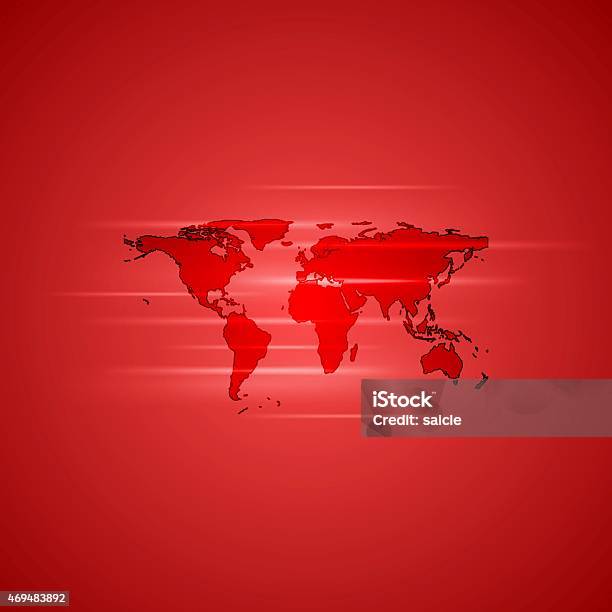 Red Backround World Red Glowing Background With World Map Stock Illustration - Download ...
