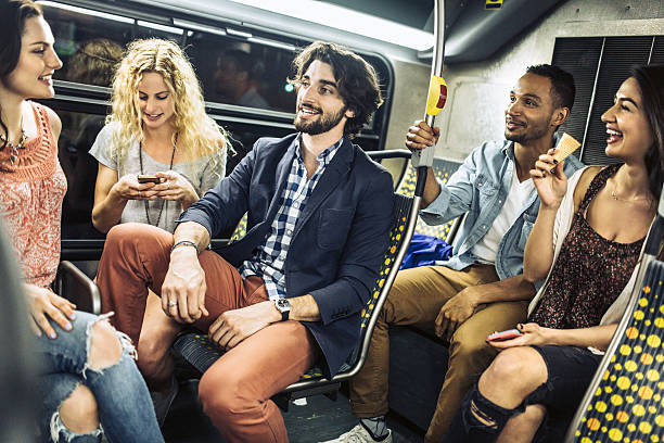 istock Friends Ride City Metro Bus 469484064