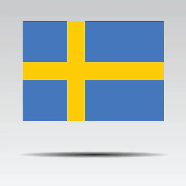Vector illustration of National flag of Sweden