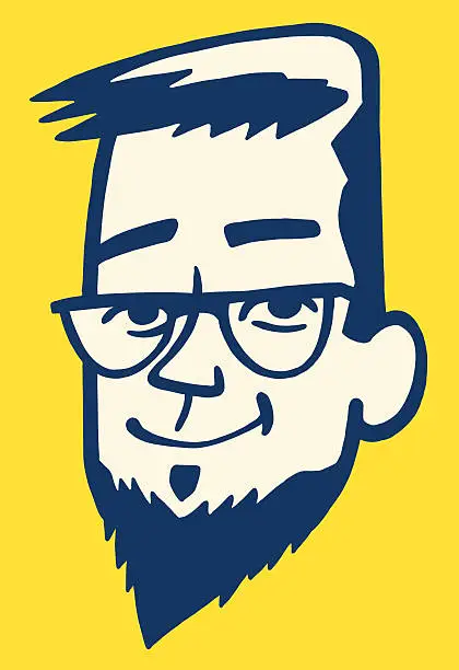 Vector illustration of Man With Goatee