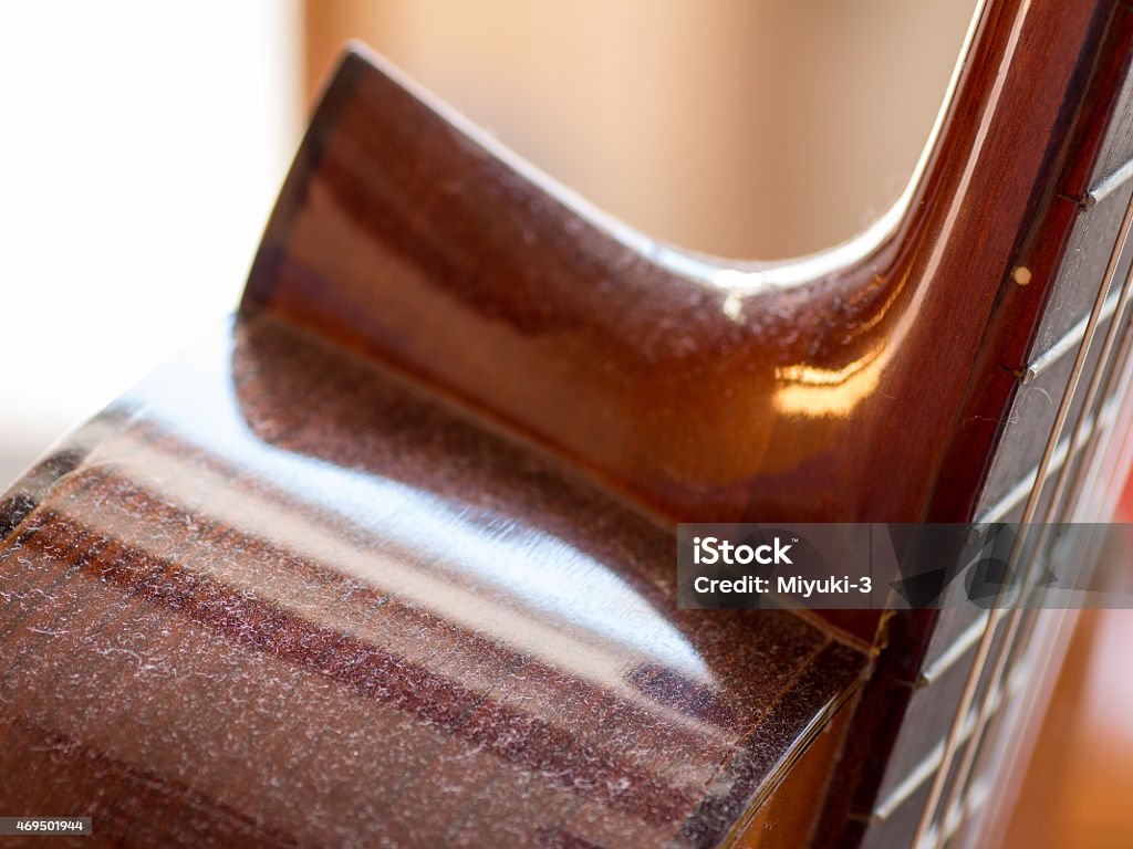 Dust on the classical guitar body Abandoned Stock Photo