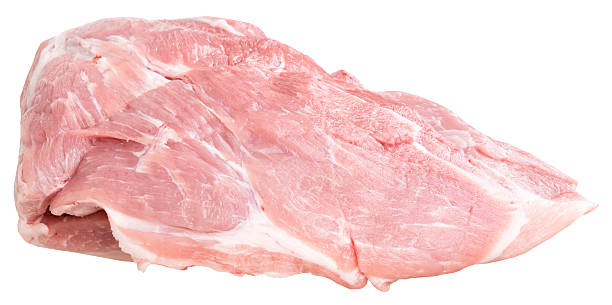 istock raw pork meat. isolated over white background. 469502826