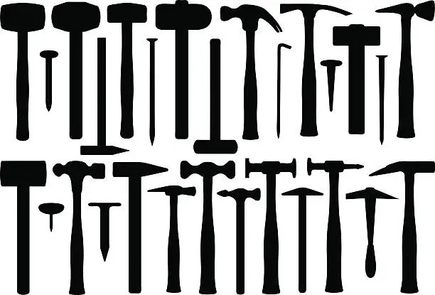 Vector illustration of Hammers