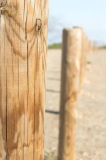 detail of wooden fence in the country side