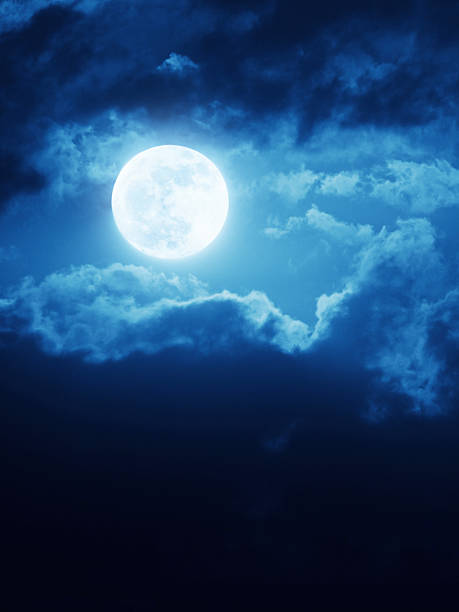 istock Dramatic Moonrise Background With Deep Blue Nightime Sky and Clouds 469504157