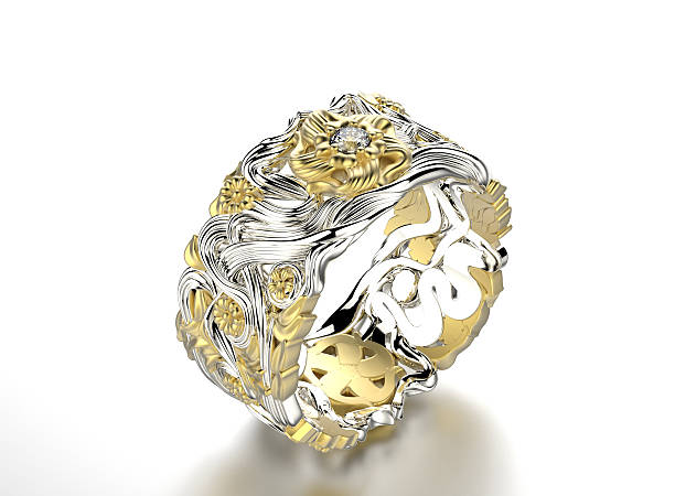 istock Golden Engagement Ring with Diamond 469505758