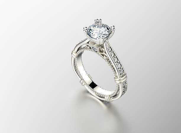 istock Golden Engagement Ring with Diamond 469505778