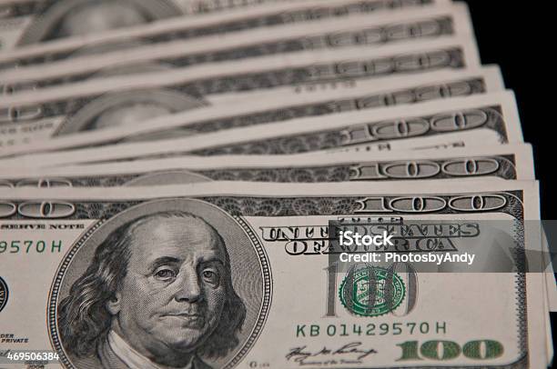 Closeup Of 100 Dollar Bills Stock Photo - Download Image Now - 2015, American One Hundred Dollar Bill, Backgrounds