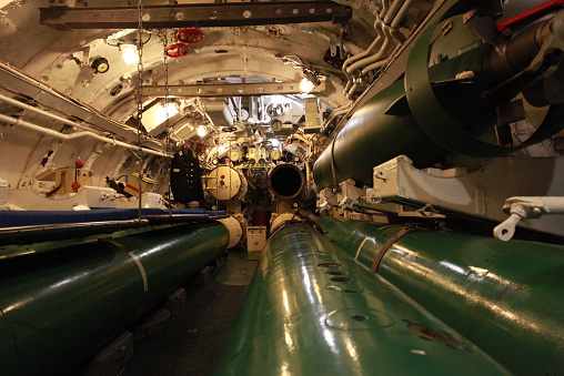 torpedo compartment on board the Russian submarine