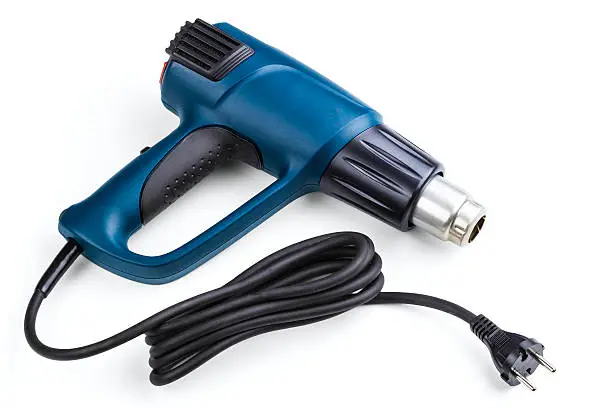 industrial programmable heat gun with LCD display isolated on white background