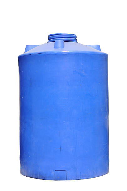 istock Blue water tank isolated on white background, clipping path incl 469508573