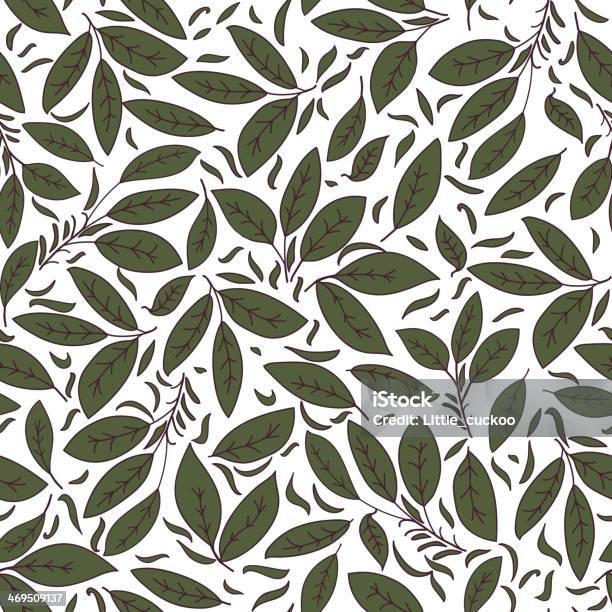 Floral Texture With Green Leaves Stock Illustration - Download Image Now - Abstract, Art, Art And Craft