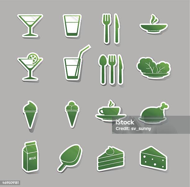 Ícones De Comida E Bebida - Arte vetorial de stock e mais imagens de Aperitivo - Aperitivo, Beber, Bebida
