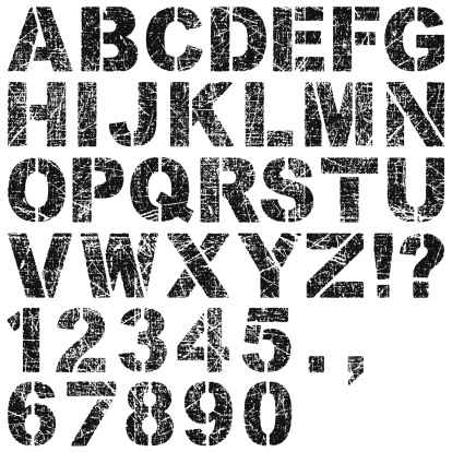 Black Spray Painted Stencil Alphabet Set Stock Photo - Download Image Now -  Typescript, Graffiti, Stencil - iStock
