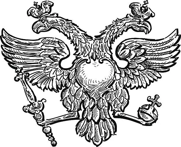 Vector illustration of double-headed eagle