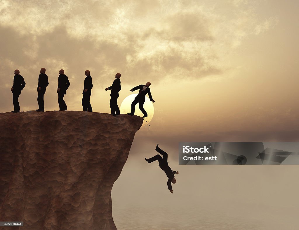 Men on a cliff Cliff Stock Photo