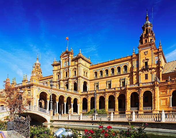 istock central building at  Plaza de Espana. Seville 469513528