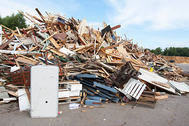 Old junk fridges and timber stock photo