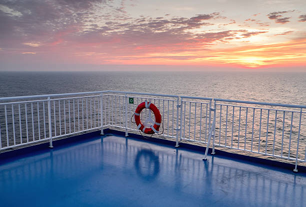 istock Deck of the Cargo passenger ferry 469514522