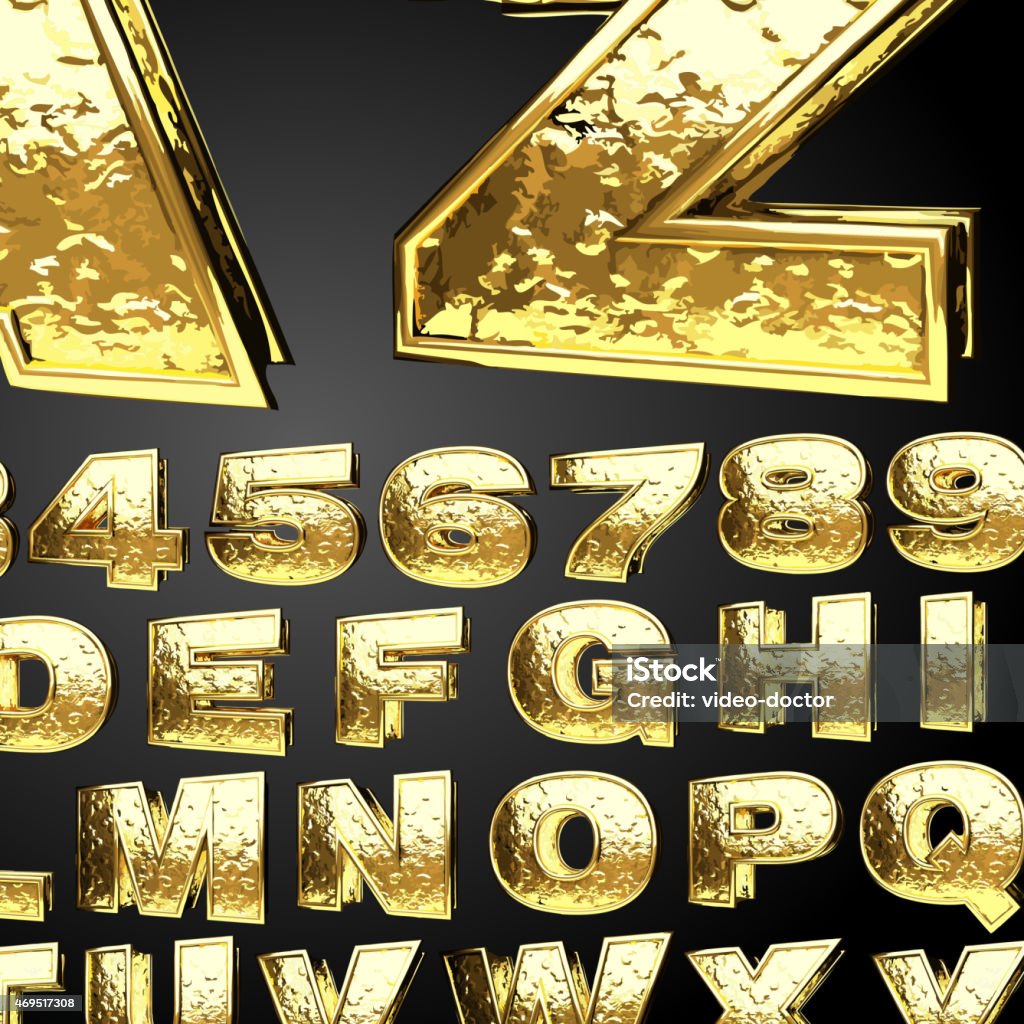 Abc Letters Golden Vector Golden Alphabet Set Stock Illustration - Download Image Now ...