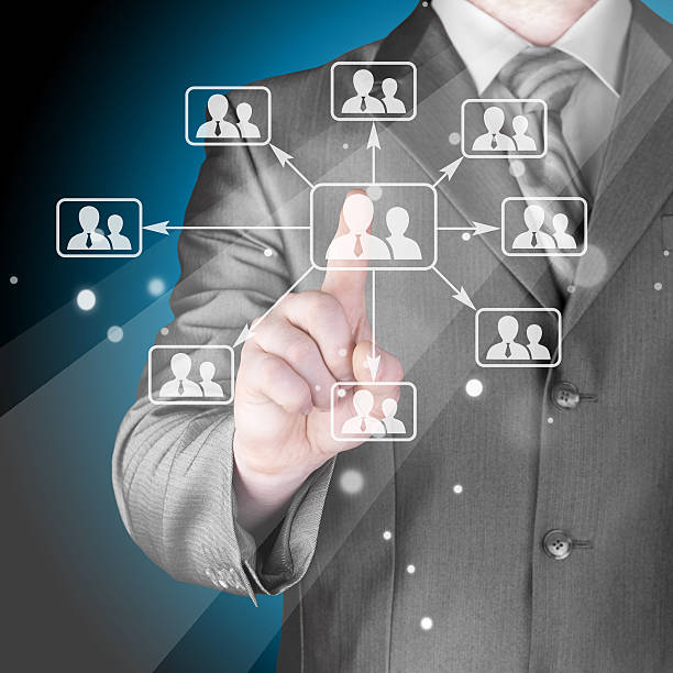 istock Businessman pressing modern social buttons 469517809