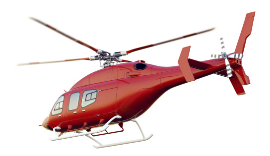 Rescue Helicopter. Isolated with Clipping Path.
