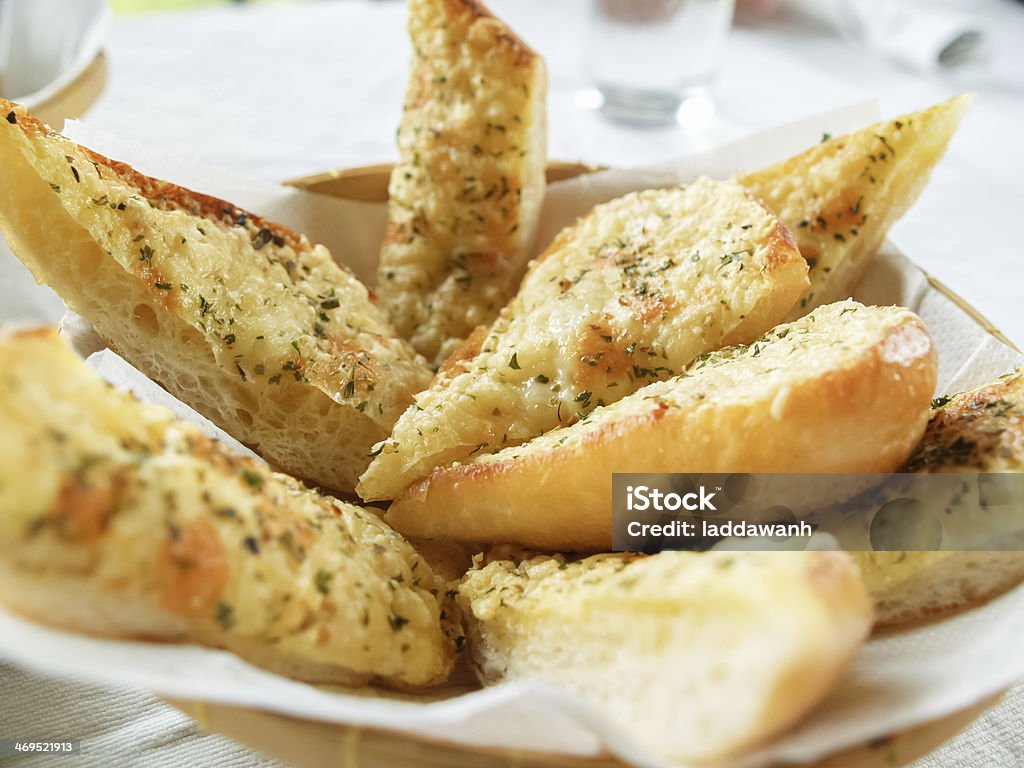 garlic breads in basket Baguette Stock Photo