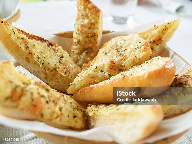 Garlic Breads In Basket Stock Photo - Download Image Now - Baguette, Bread, Food