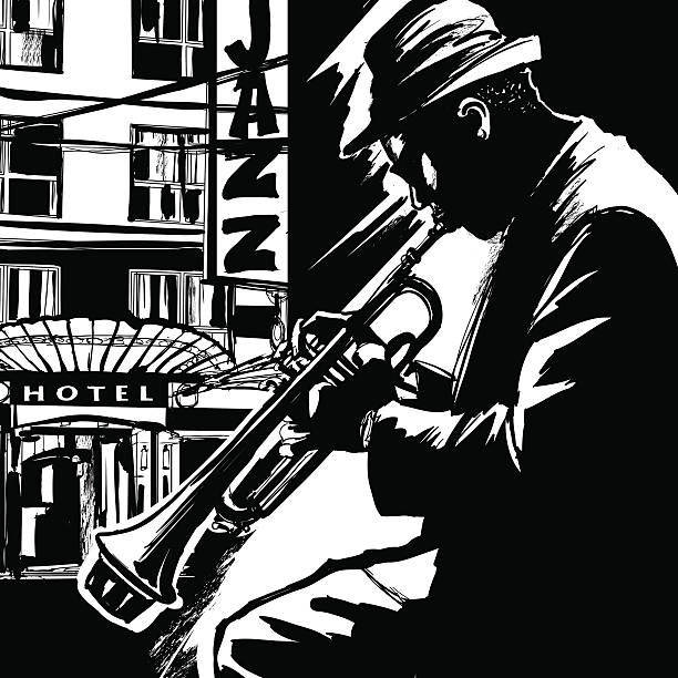 Jazz trumpet player-Vector illustration Jazz trumpet player-Vector illustration man trumpet stock illustrations