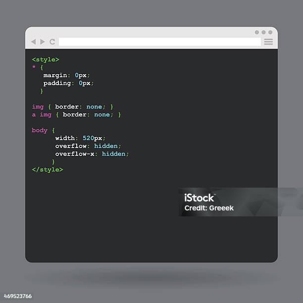 Simple Window Code Flat Browser Window With Code Stock Illustration - Download Image Now ...