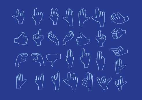 hand drawing icons set