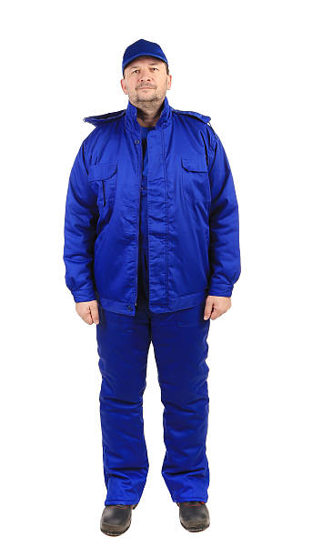 istock Worker in winter vest and pants. 469530715