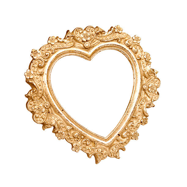 istock Golden heart picture frame 469534907