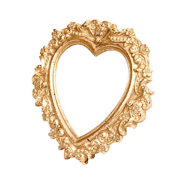 istock Golden heart picture frame 469534925