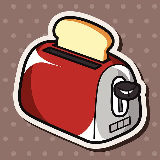 Vector illustration of kitchenware toaster theme elements vector,eps