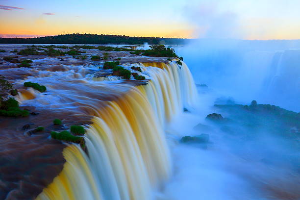 istock Above Iguacu falls at evening - long exposure - South America 469537734