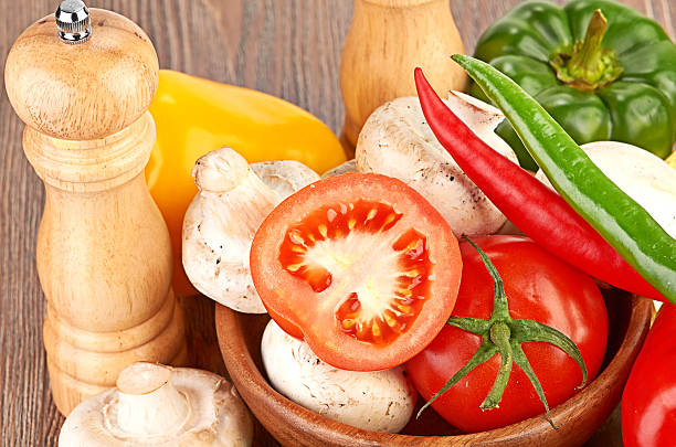 istock Fresh vegetables and mushrooms 469538397