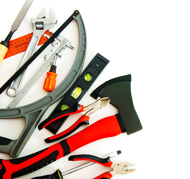 istock Many working tools - saw, axe, pliers and others on 469541486