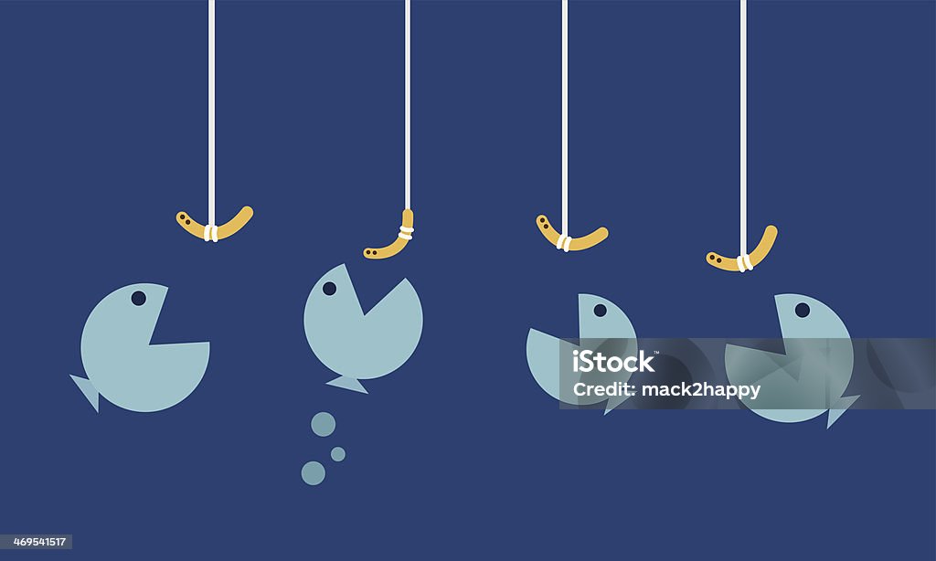 Balance Demand and Supply. Each Worm for Each Fish. Customer stock vector