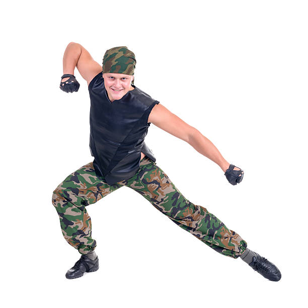 Soldiers in camouflage uniforms, isolated on white background