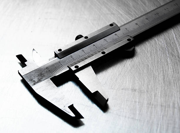 istock Calliper on the scratched metal background 469545012