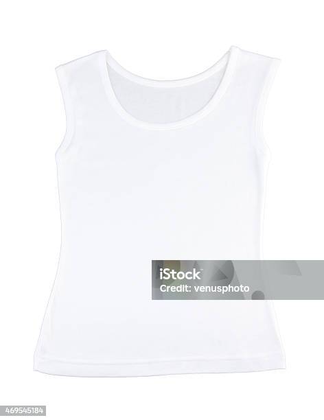 Casual White Singlet Stock Photo - Download Image Now - 2015, Beauty, Casual Clothing