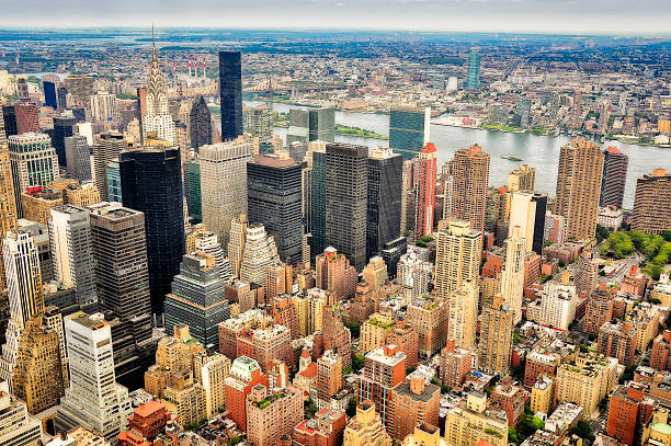 istock New York Manhattan streets and river aerial view 469545401