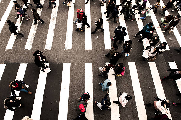 istock Zebra pedestrian walking through the streets of Taipei 469545652