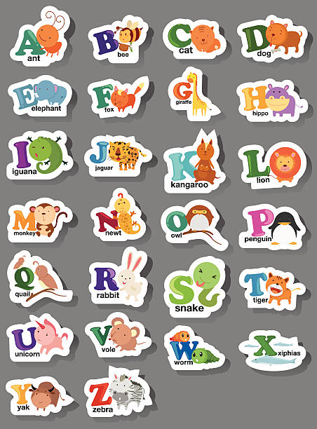 Animal Alphabet Letter Az Stock Illustration - Download Image Now - Ant,  Dog, Elephant - iStock
