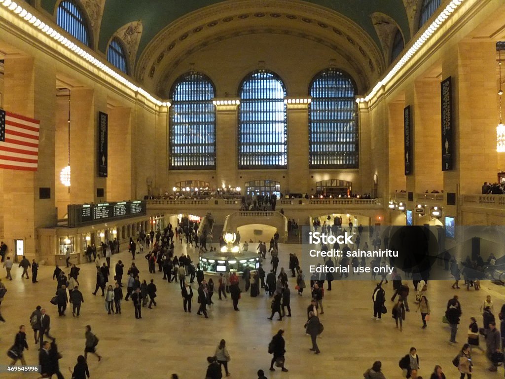 Main hall of Grand Central Terminal in New York New York, NY - April 23, 2013: Main hall of Grand Central Terminal in New York. The terminal is the largest train station in the world by number of platforms. 2015 Stock Photo