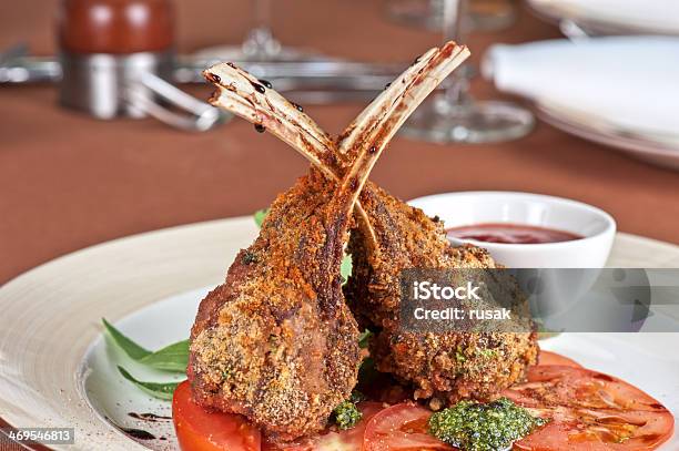 Roasted Lamb Rib Stock Photo - Download Image Now - Animal Bone, Balsamic Vinegar, Barbecue - Meal